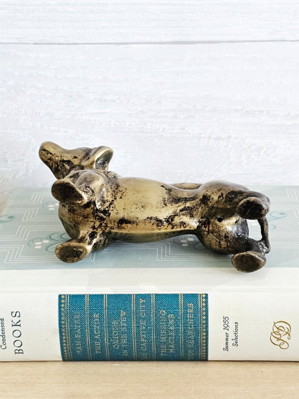 Vintage Heavy Solid Brass Dachshund Wiener Dog Doxie Figurine - Picture 8 of 9